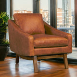 Midcentury Full Aniline Pull Up Leather Accent Chair Dutch Made to Order-Accent Chairs-One For Victory-LOOMLAN