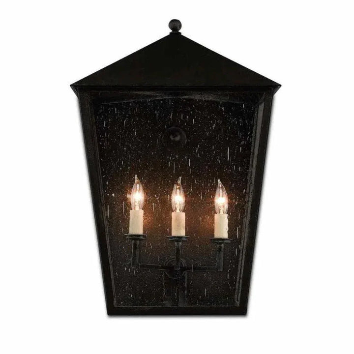 Midnight Bening Large Outdoor Wall Sconce - LOOMLAN - Currey & Co - Wall Sconces