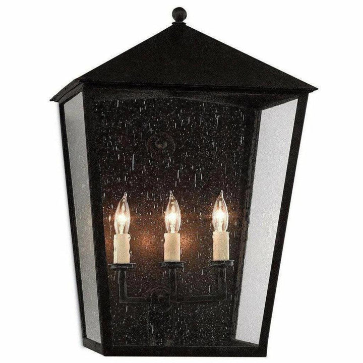 Midnight Bening Large Outdoor Wall Sconce - LOOMLAN - Currey & Co - Wall Sconces