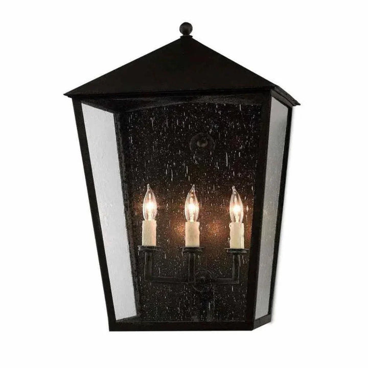 Midnight Bening Large Outdoor Wall Sconce - LOOMLAN - Currey & Co - Wall Sconces