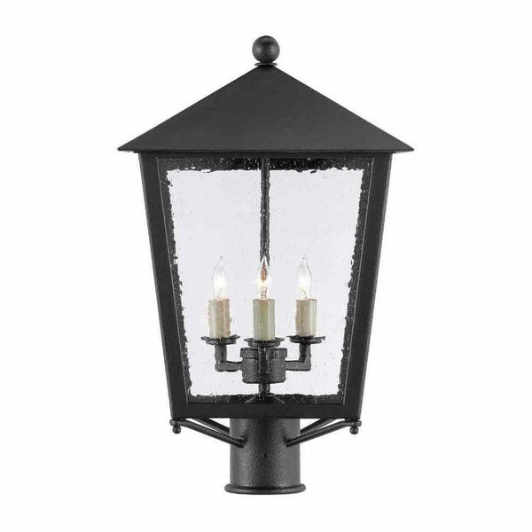 Midnight Bening Small Post Light Outdoor Lighting LOOMLAN By Currey & Co