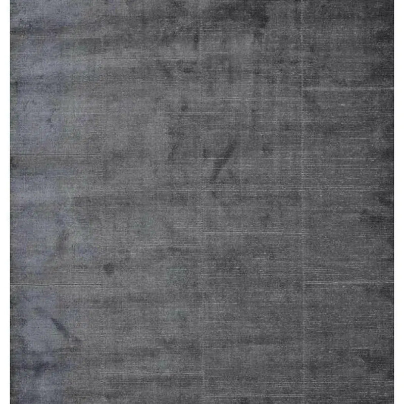 Midnight Black Grey Solid Handmade Wool Rug