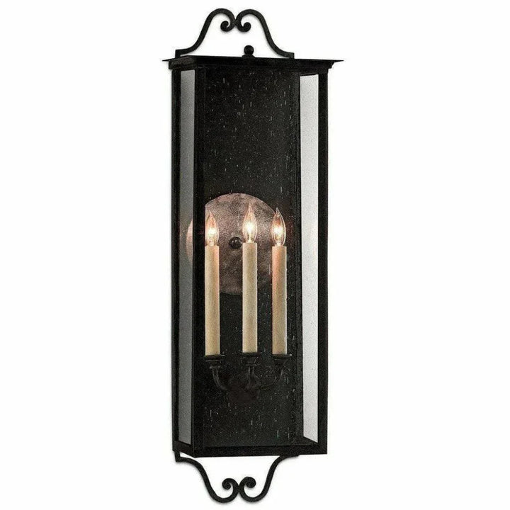 Midnight Giatti Large Outdoor Wall Sconce - LOOMLAN - Currey & Co - Wall Sconces