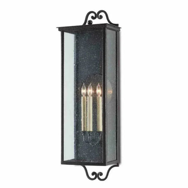 Midnight Giatti Large Outdoor Wall Sconce - LOOMLAN - Currey & Co - Wall Sconces