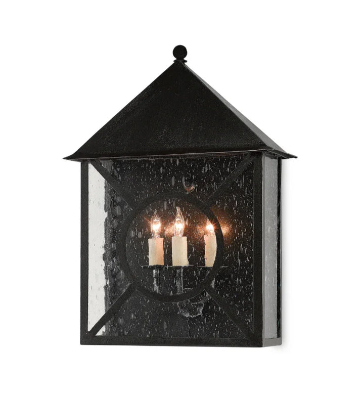 Midnight Ripley Large Outdoor Wall Sconce - LOOMLAN - Currey & Co - Wall Sconces