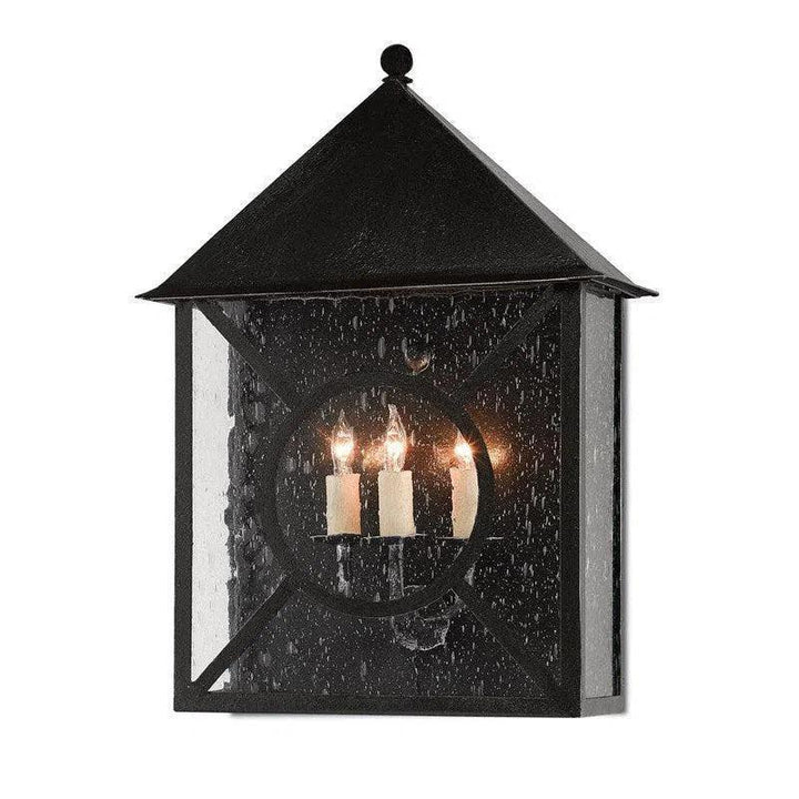 Midnight Ripley Large Outdoor Wall Sconce - LOOMLAN - Currey & Co - Wall Sconces