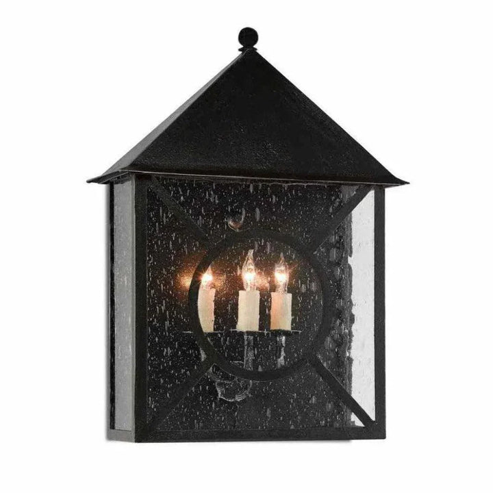 Midnight Ripley Large Outdoor Wall Sconce - LOOMLAN - Currey & Co - Wall Sconces