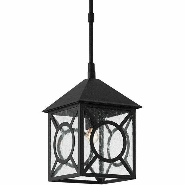 Midnight Ripley Small Outdoor Lantern Outdoor Lighting LOOMLAN By Currey & Co