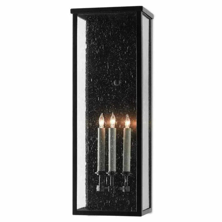 Midnight Tanzy Large Outdoor Wall Sconce - LOOMLAN - Currey & Co - Wall Sconces