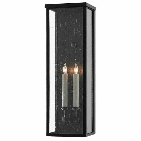 Midnight Tanzy Medium Outdoor Wall Sconce - LOOMLAN - Currey & Co - Wall Sconces