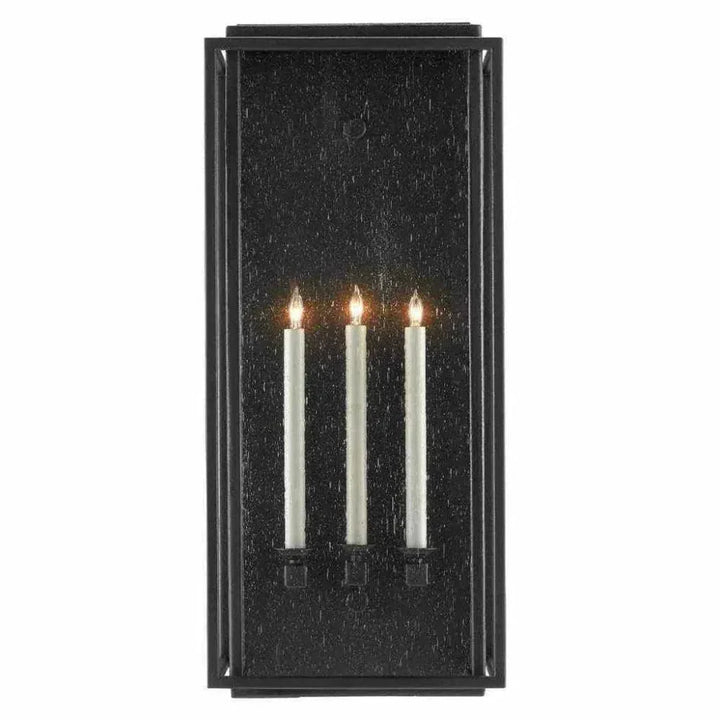 Midnight Wright Large Outdoor Wall Sconce - LOOMLAN - Currey & Co - Wall Sconces