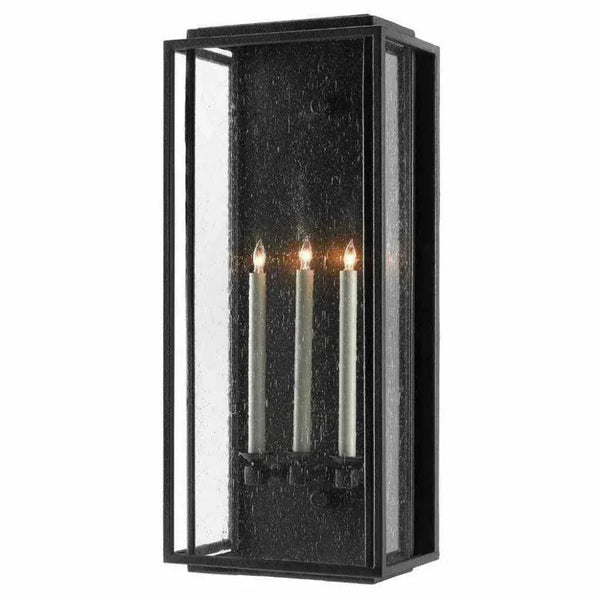 Midnight Wright Large Outdoor Wall Sconce - LOOMLAN - Currey & Co - Wall Sconces