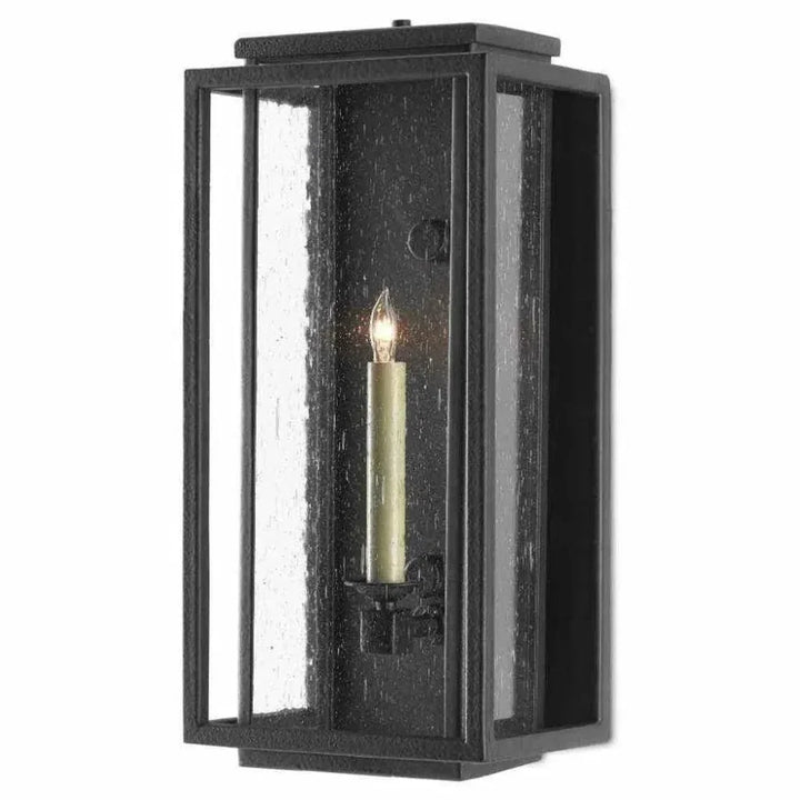 Midnight Wright Small Outdoor Wall Sconce - LOOMLAN - Currey & Co - Wall Sconces