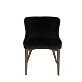 Mila Dining Chair Black Velvet 2PC Set Full Back Dining Chairs LOOMLAN By LHIMPORTS