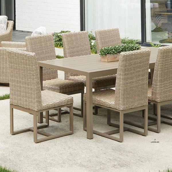 Milan 87" Rectangular Umbrella Dining Table Made USA