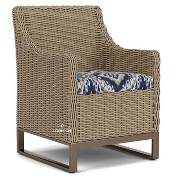 Milan Dining Armchair Premium Wicker Furniture Made USA-Outdoor Dining Chairs-Lloyd Flanders-LOOMLAN