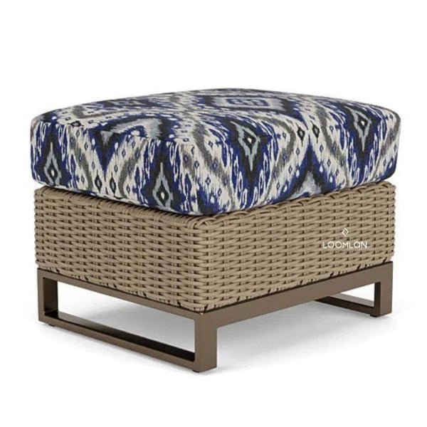 Milan Ottoman Premium Wicker Furniture Made USA-Outdoor Ottomans-Lloyd Flanders-LOOMLAN
