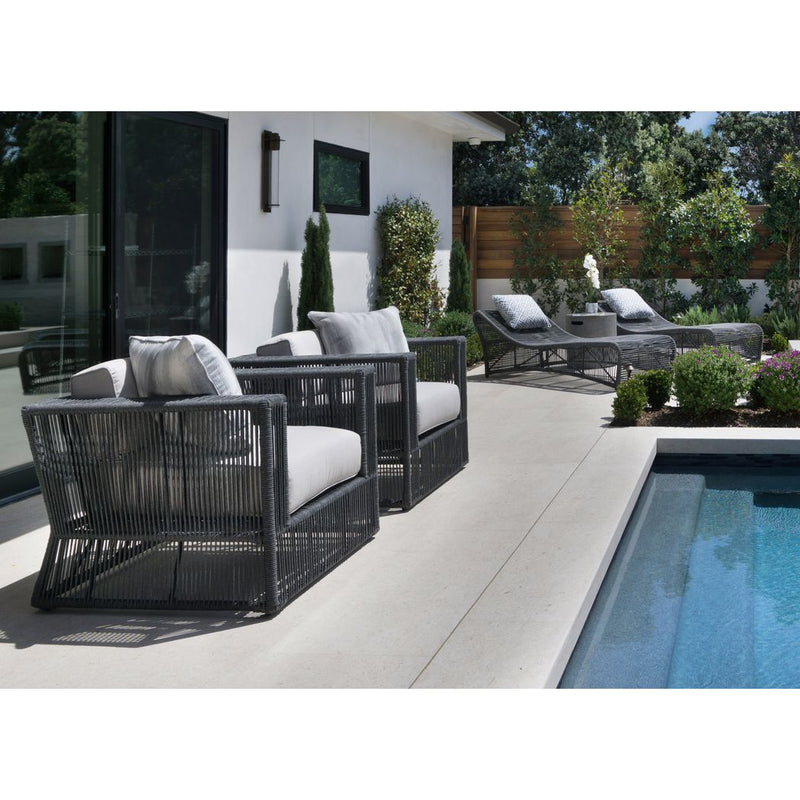 Milano Modern Cushionless Outdoor Chaise-Outdoor Chaises-Sunset West-LOOMLAN