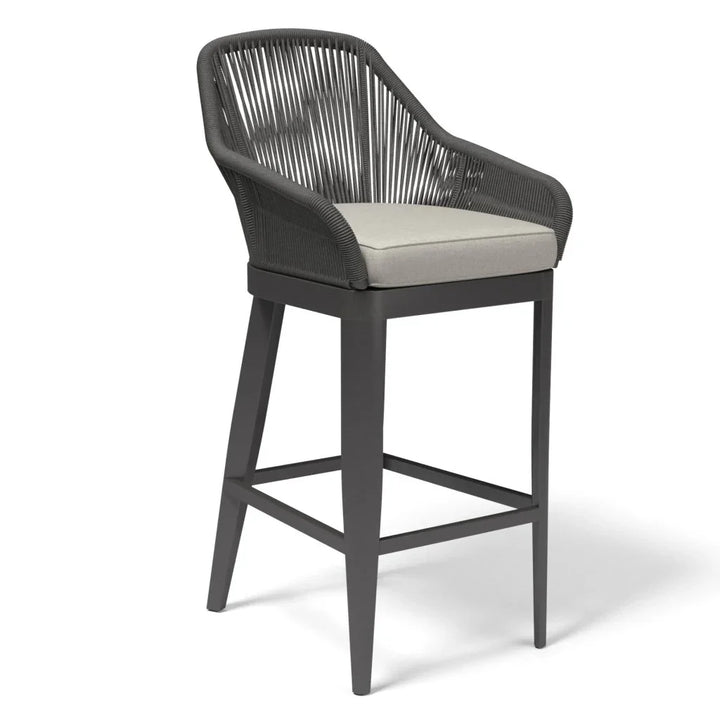 Milano Weatherproof Outdoor Bar Stool-Outdoor Bar Stools-Sunset West-Echo Ash-LOOMLAN