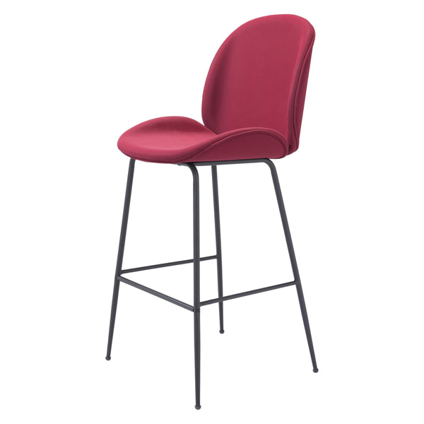 Miles Bar Chair Red Bar Stools LOOMLAN By Zuo Modern