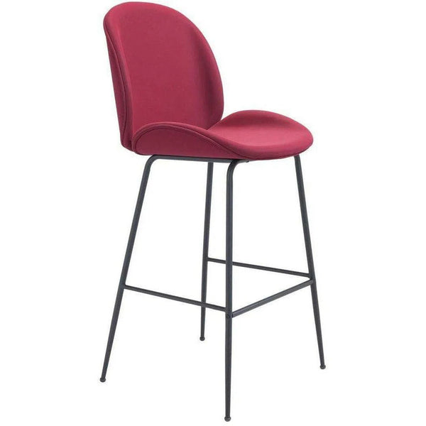Miles Bar Chair Red Bar Stools LOOMLAN By Zuo Modern