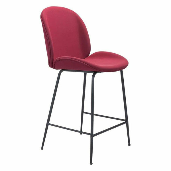 Miles Counter Chair Red Counter Stools LOOMLAN By Zuo Modern
