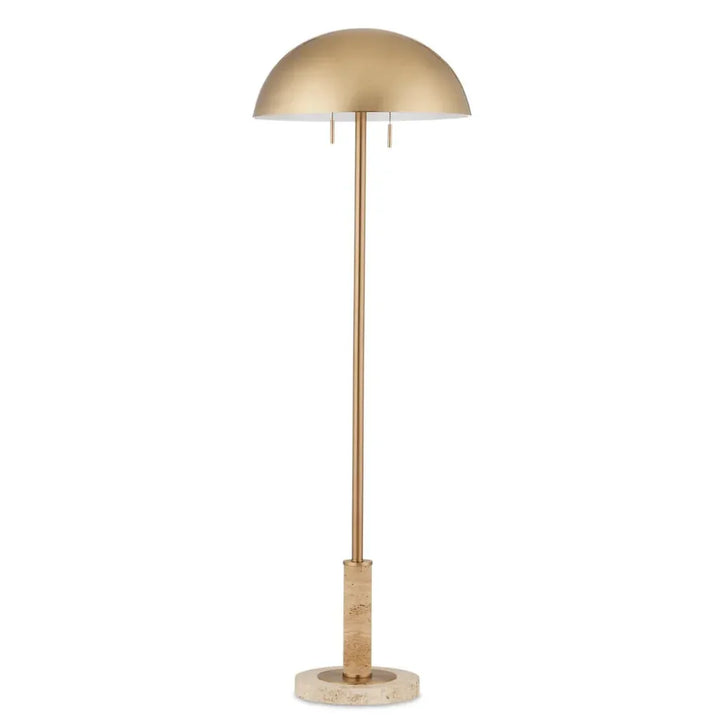 Miles Gold Floor Lamp-Floor Lamps-Currey & Co-LOOMLAN