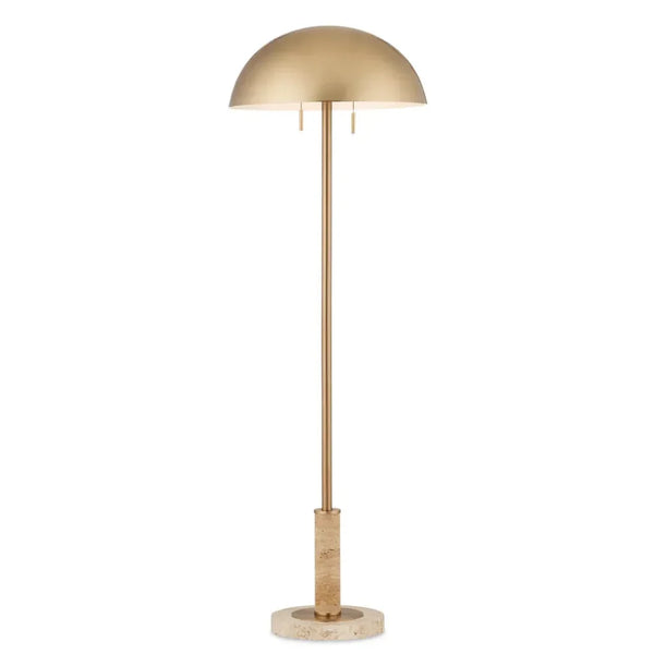 Miles Gold Floor Lamp-Floor Lamps-Currey & Co-LOOMLAN