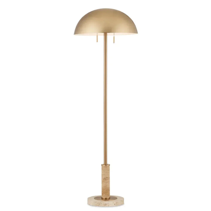 Miles Gold Floor Lamp-Floor Lamps-Currey & Co-LOOMLAN
