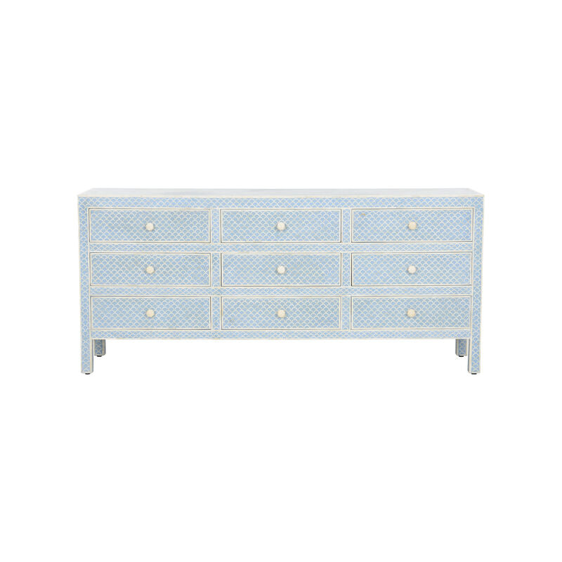 Milford Bone Inlay Patterned Blue Dresser-Dressers-Chelsea House-LOOMLAN