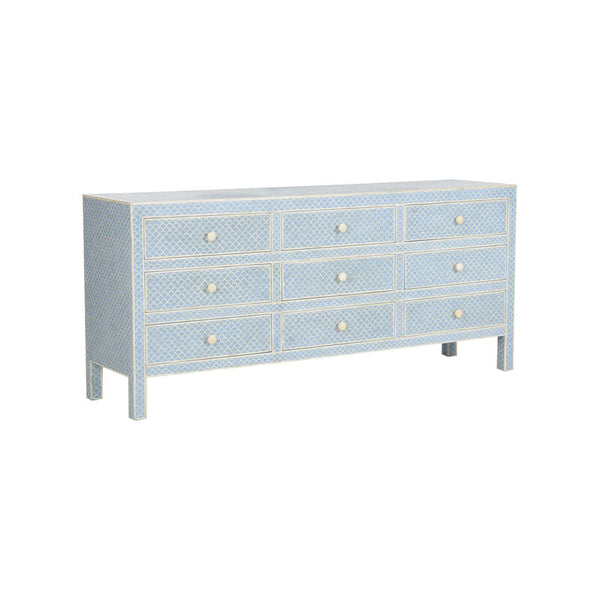 Milford Bone Inlay Patterned Blue Dresser-Dressers-Chelsea House-LOOMLAN