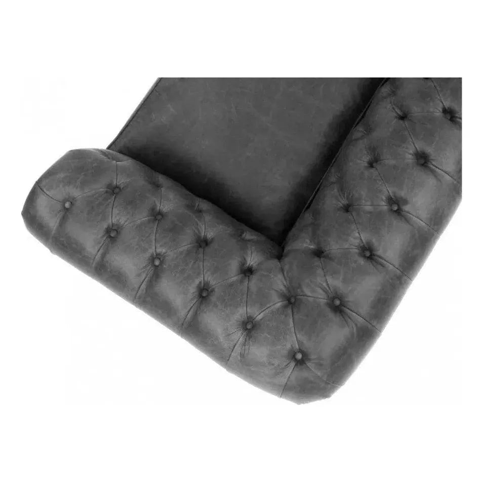 Miller Grey Chesterfield Leather Sofa Made to Order