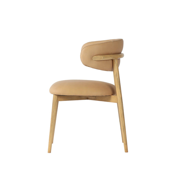 Milo Dining Chair - Tan Leather-Dining Chairs-LH Imports-LOOMLAN