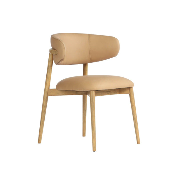 Milo Dining Chair - Tan Leather-Dining Chairs-LH Imports-LOOMLAN