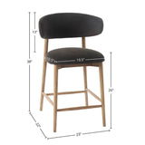 Milo Luxurious Leather Counter Stool-Counter Stools-LH Imports-LOOMLAN