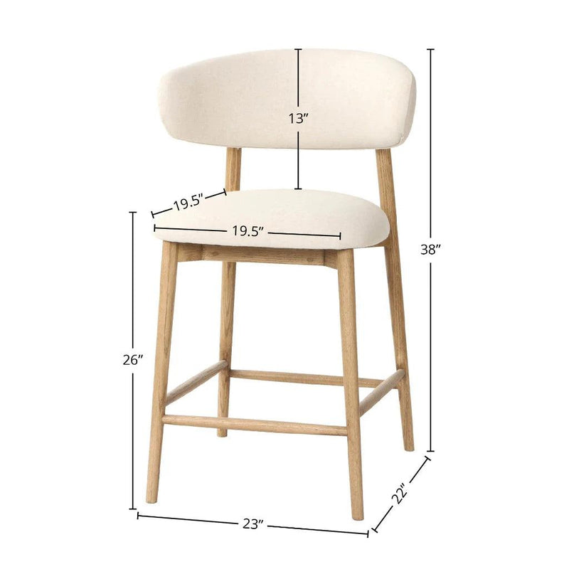 Milo Luxurious Leather Counter Stool-Counter Stools-LH Imports-LOOMLAN