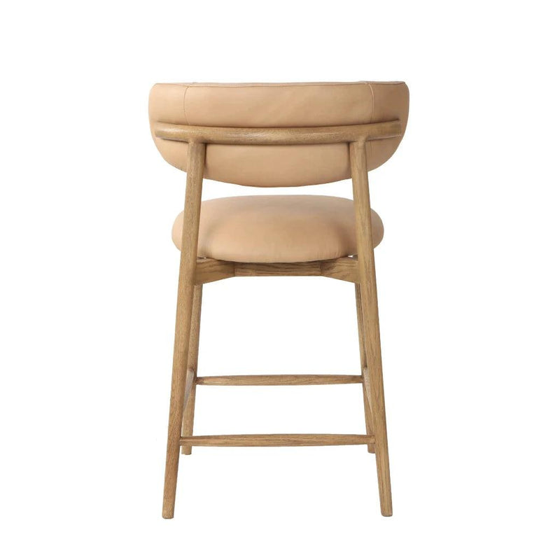 Milo Luxurious Leather Counter Stool-Counter Stools-LH Imports-LOOMLAN