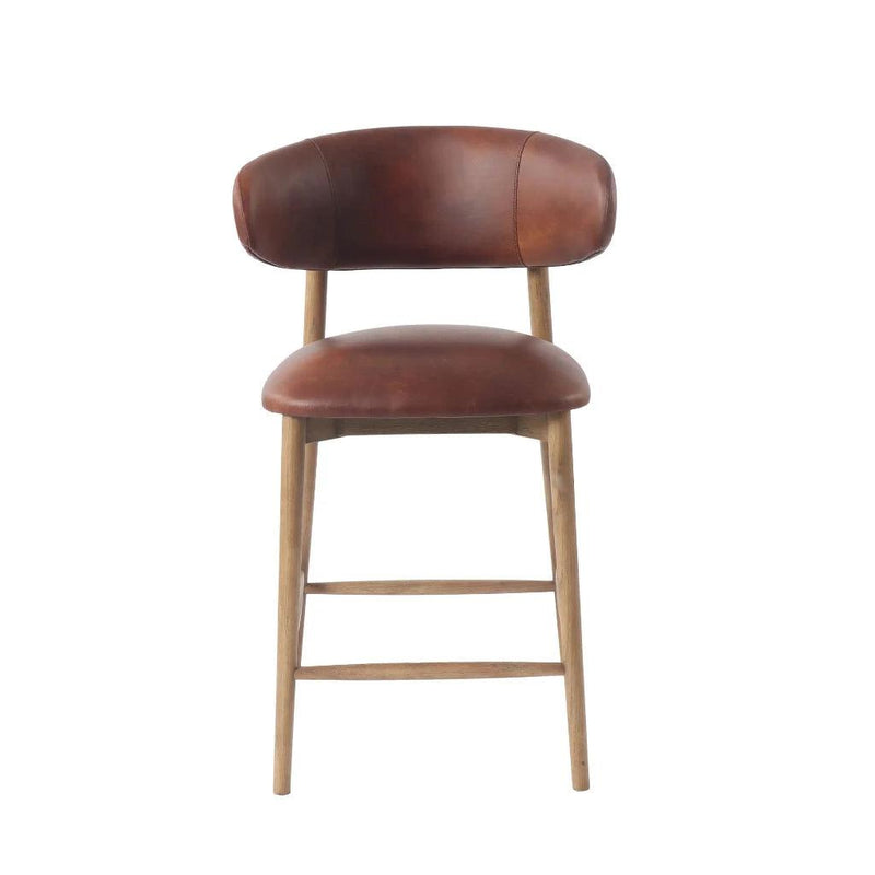 Milo Luxurious Leather Counter Stool-Counter Stools-LH Imports-LOOMLAN