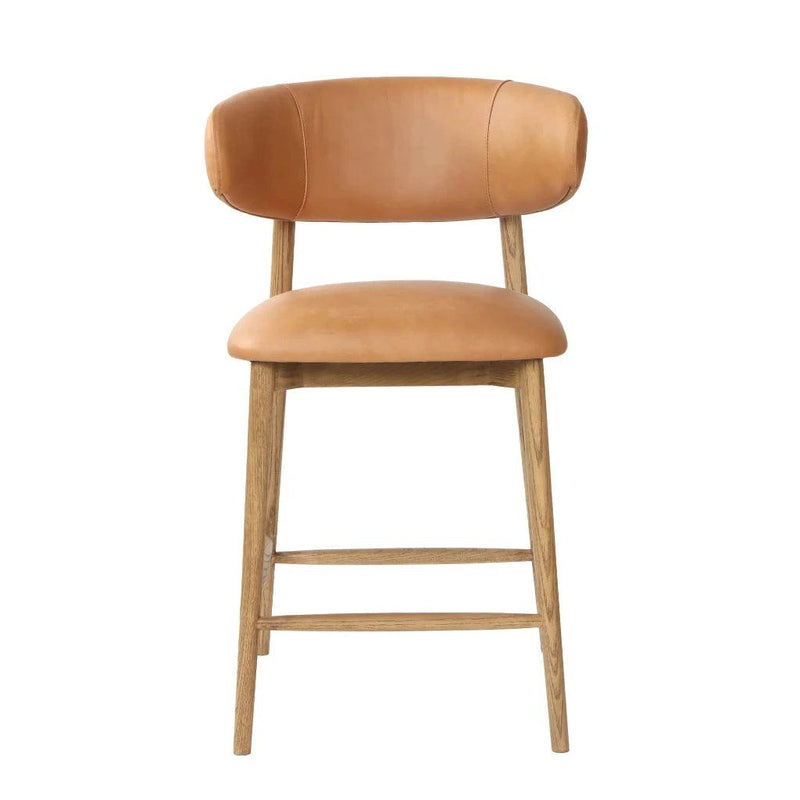 Milo Luxurious Leather Counter Stool-Counter Stools-LH Imports-LOOMLAN