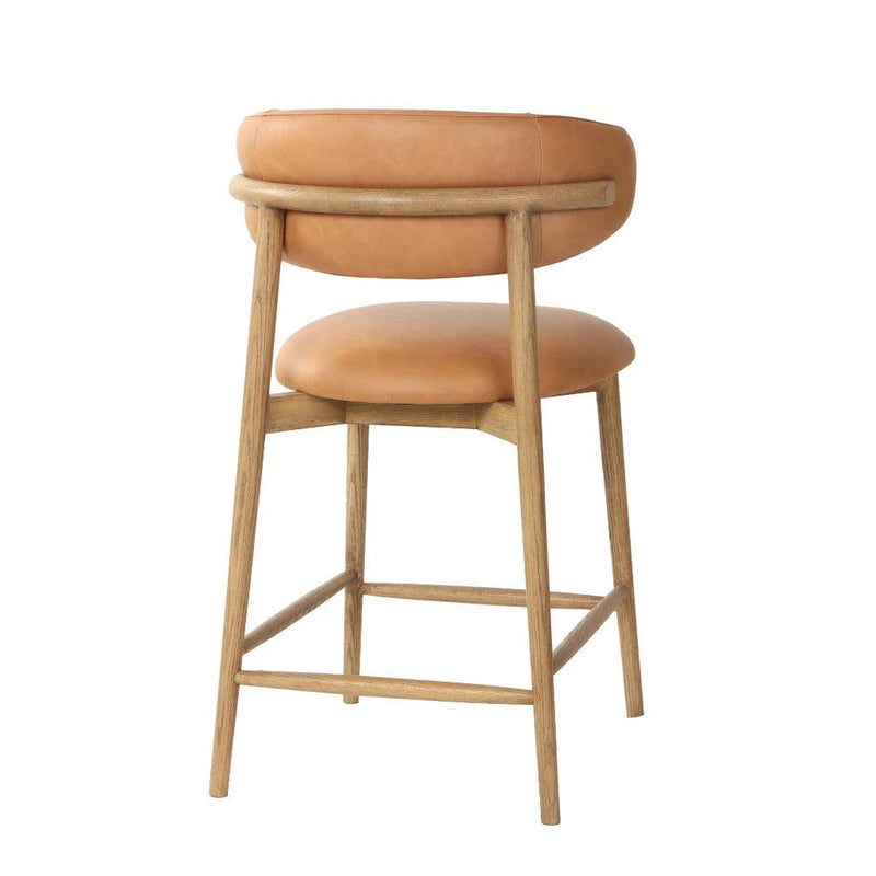 Milo Luxurious Leather Counter Stool-Counter Stools-LH Imports-LOOMLAN