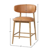 Milo Luxurious Leather Counter Stool-Counter Stools-LH Imports-LOOMLAN