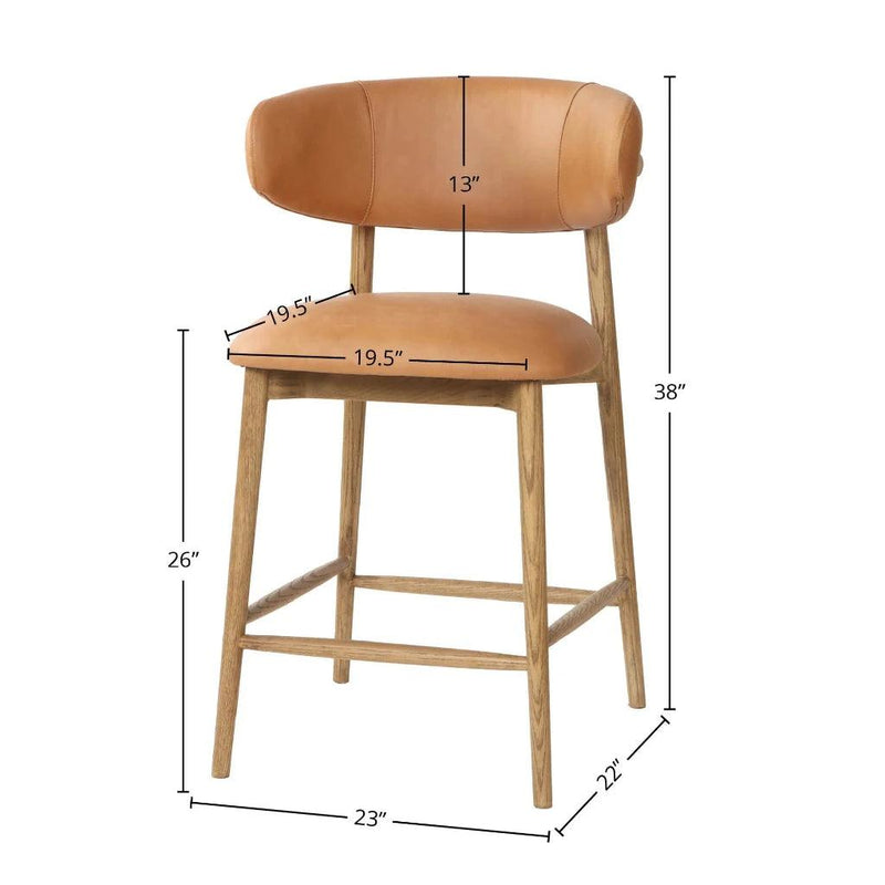 Milo Luxurious Leather Counter Stool-Counter Stools-LH Imports-LOOMLAN