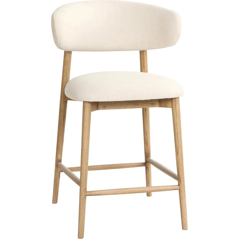 Milo Luxurious Leather Counter Stool-Counter Stools-LH Imports-Savile Flax-LOOMLAN