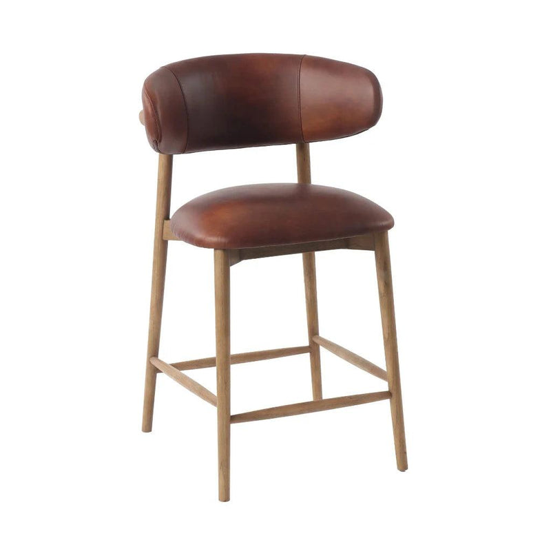 Milo Luxurious Leather Counter Stool-Counter Stools-LH Imports-Tobacco-LOOMLAN