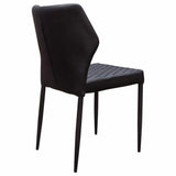 Milo Modern Dining Chairs Black Leather Set of 4 Dining Chairs LOOMLAN By Diamond Sofa