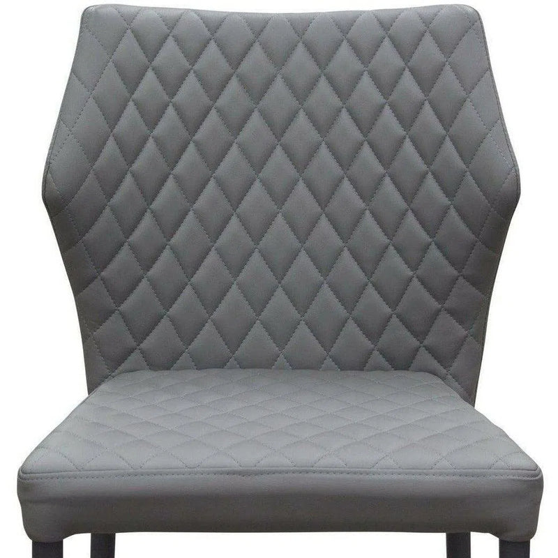 Milo Modern Dining Chairs Gray Leather Set of 4 Dining Chairs LOOMLAN By Diamond Sofa