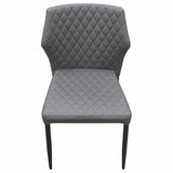 Milo Modern Dining Chairs Gray Leather Set of 4 Dining Chairs LOOMLAN By Diamond Sofa