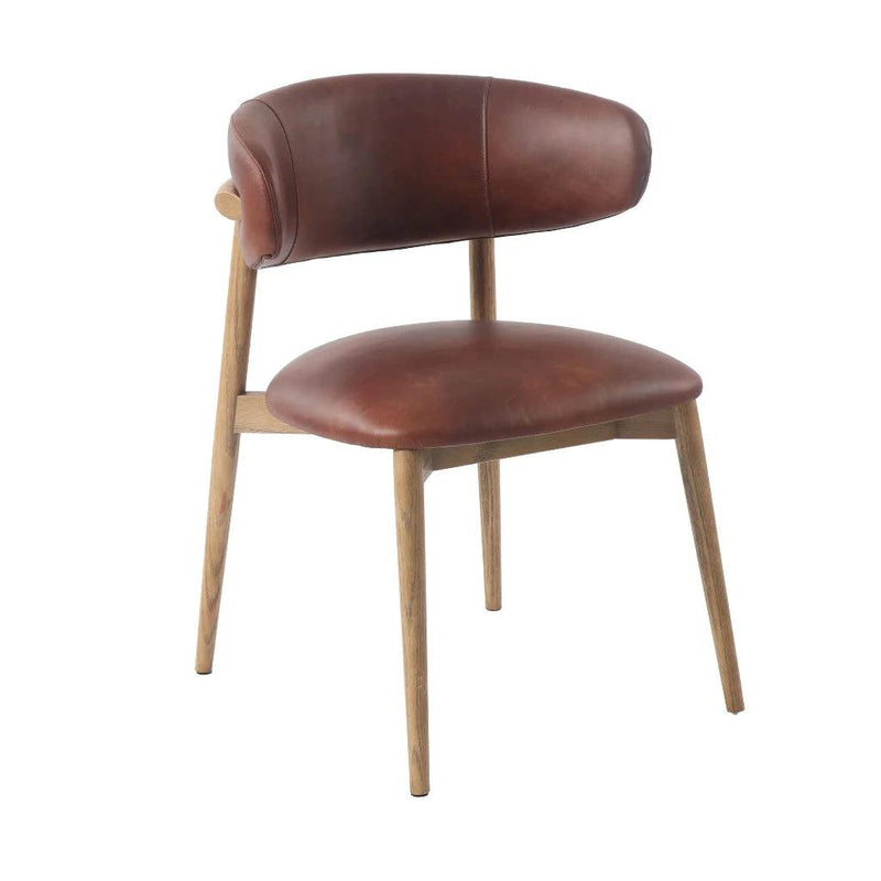 Milo Vintage Leather Armless Dining Chair-Dining Chairs-LH Imports-LOOMLAN