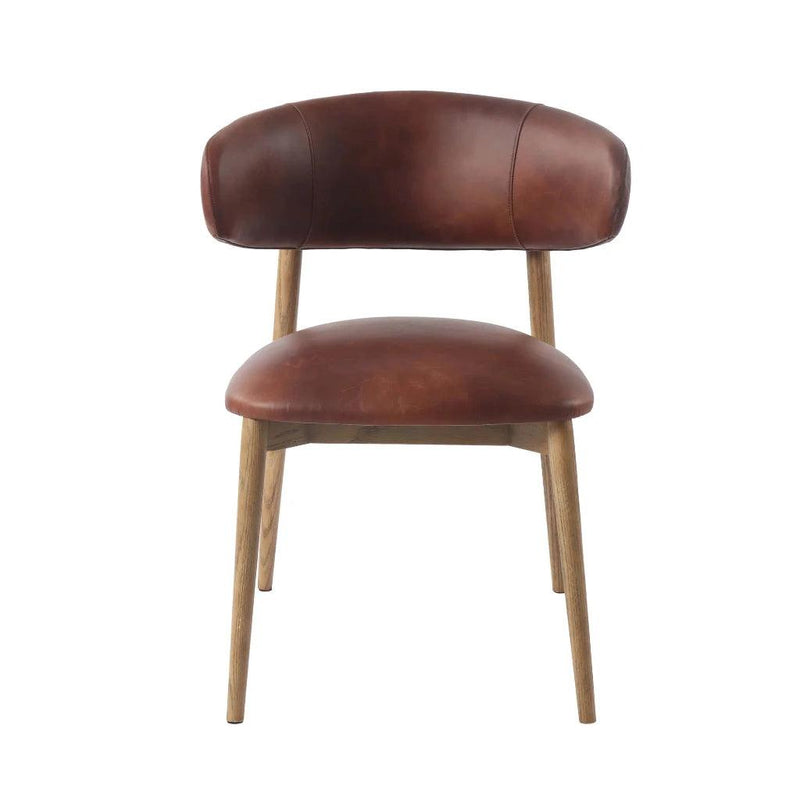 Milo Vintage Leather Armless Dining Chair-Dining Chairs-LH Imports-LOOMLAN