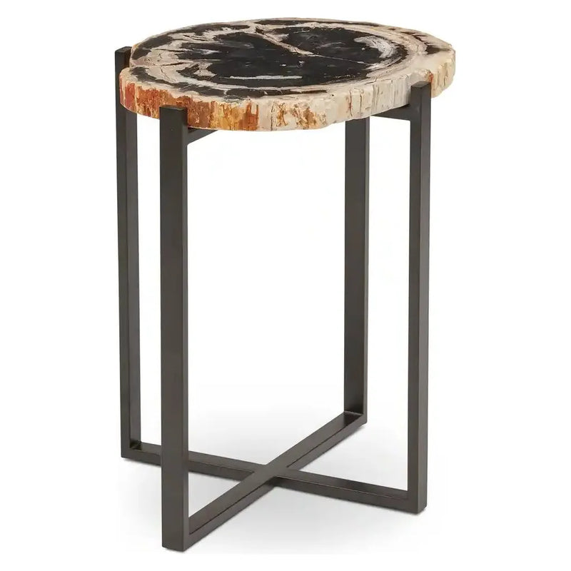 Milo Wooden Geometric End Table-Side Tables-Urbia-Natural Dark-LOOMLAN